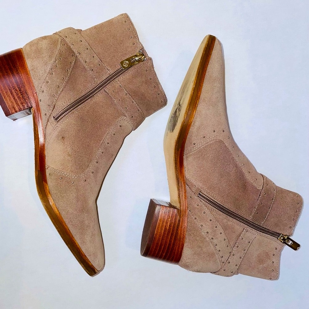 Antonio Melani Linadee Suede Studded Detail Block Heel Booties - Picture 12 of 16